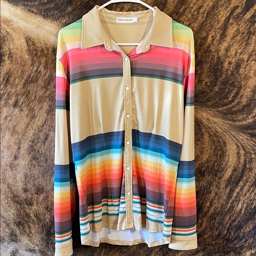 Ranch Dress’N Multicolor Striped rodeo shirt